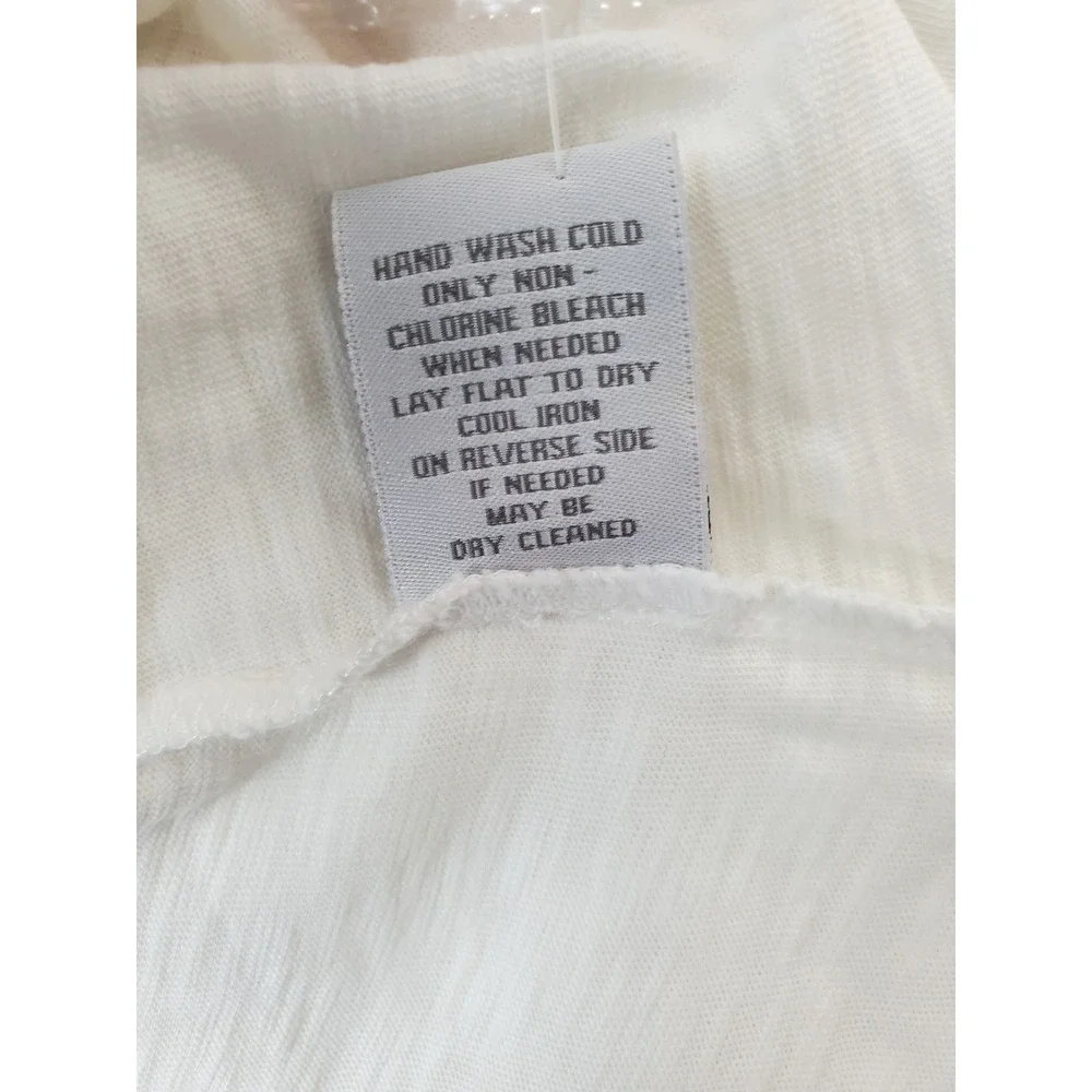 Soft Surroundings Embroidered Beaded Hooded Tunic Top 1X Cotton White 3/4 Sleeve - Picture 6 of 9